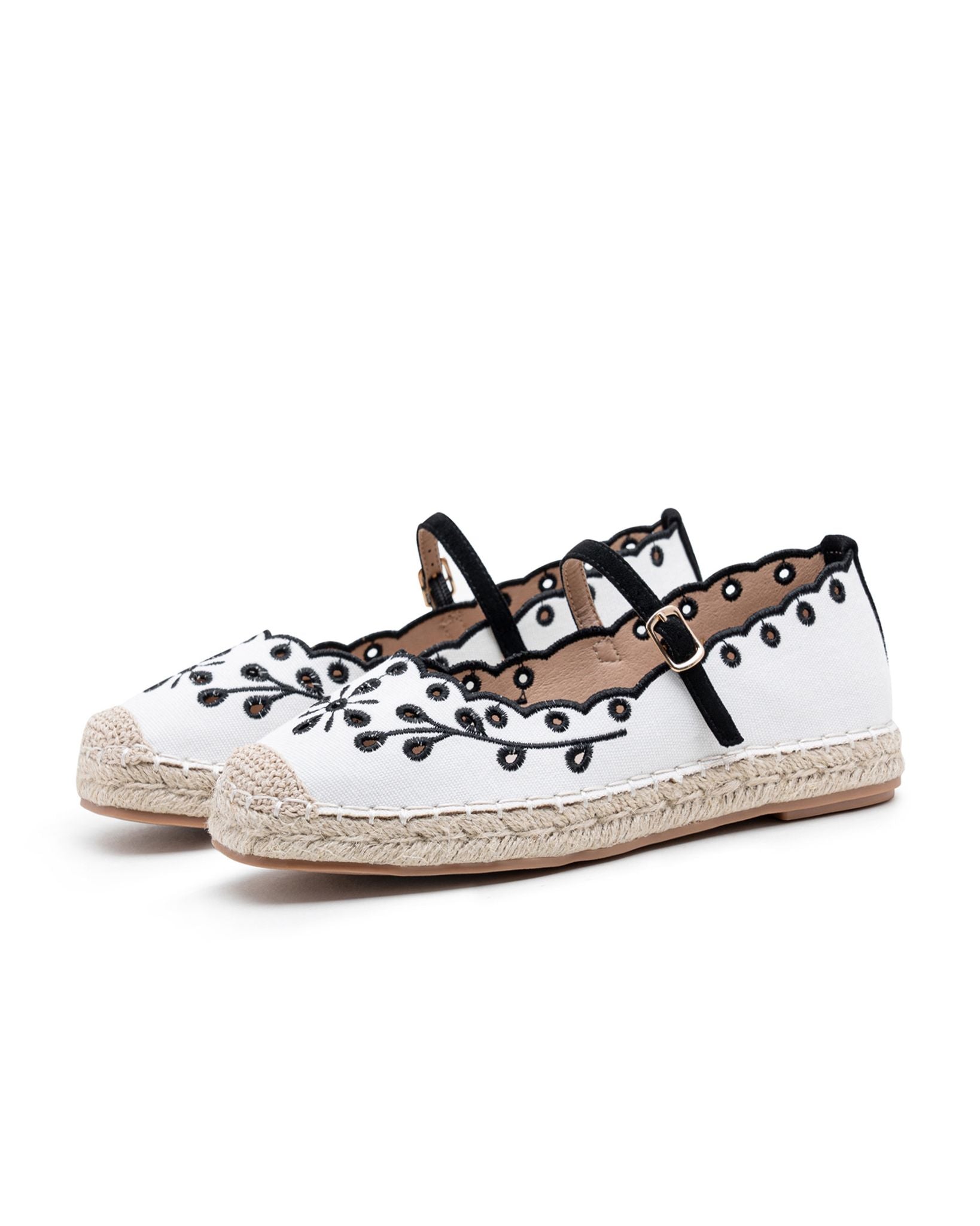 Black Luna embroidered espadrilles