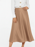 Falda camel satinada Simona