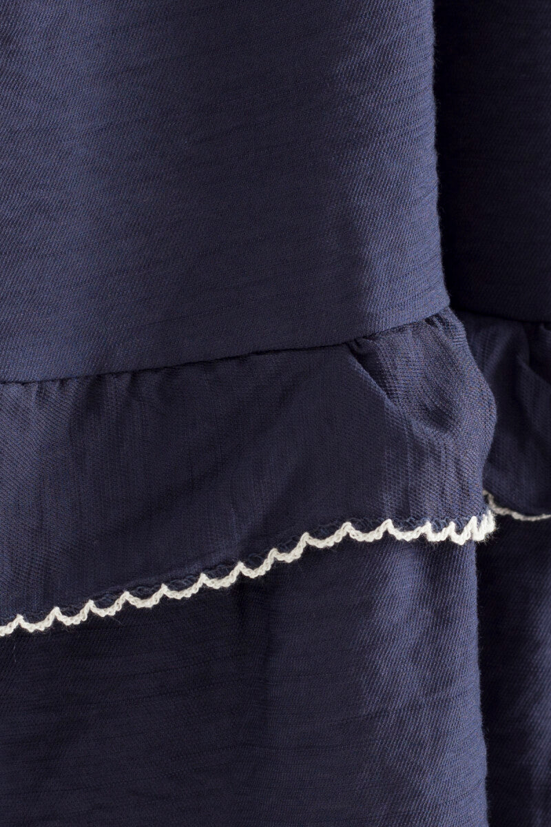 Mónica black pleated midi skirt