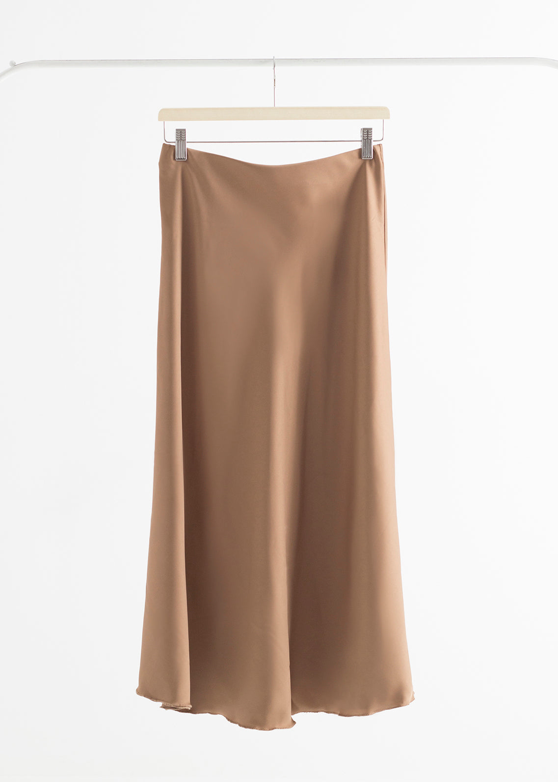 Simona brown satin skirt