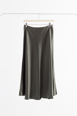 Simona khaki satin skirt