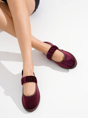 Bailarinas Spring Velvet Burgundy