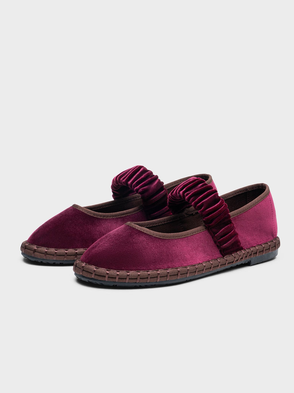 Bailarinas Spring Velvet Burgundy