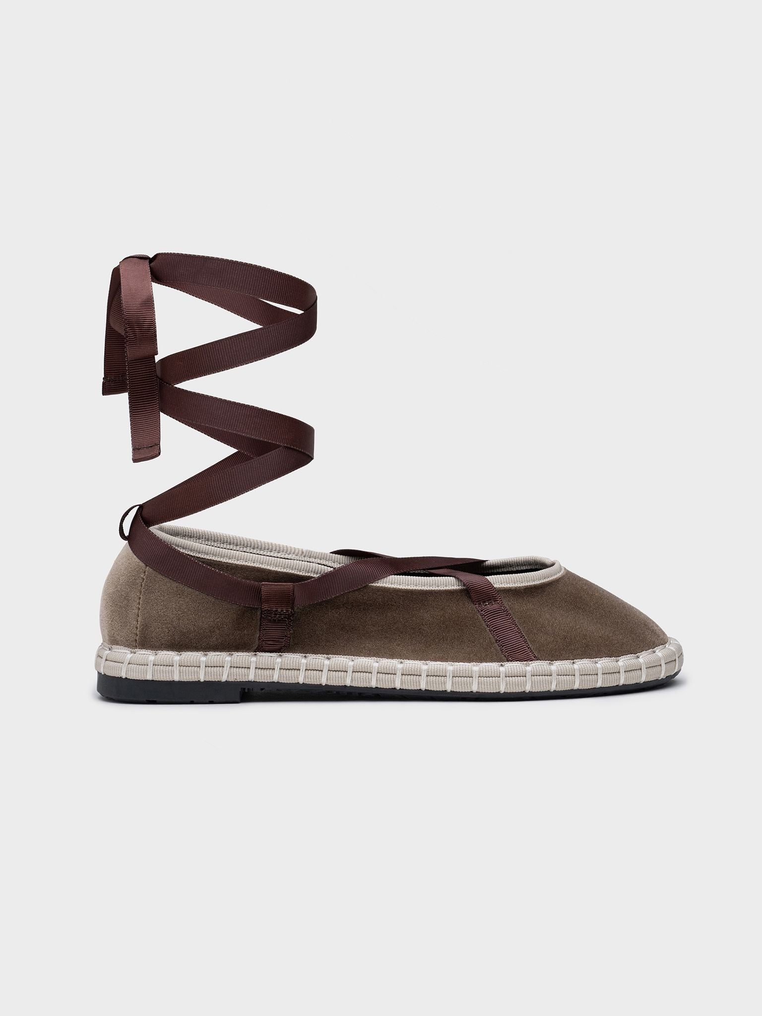 Bailarinas Velvet Ballet Taupe