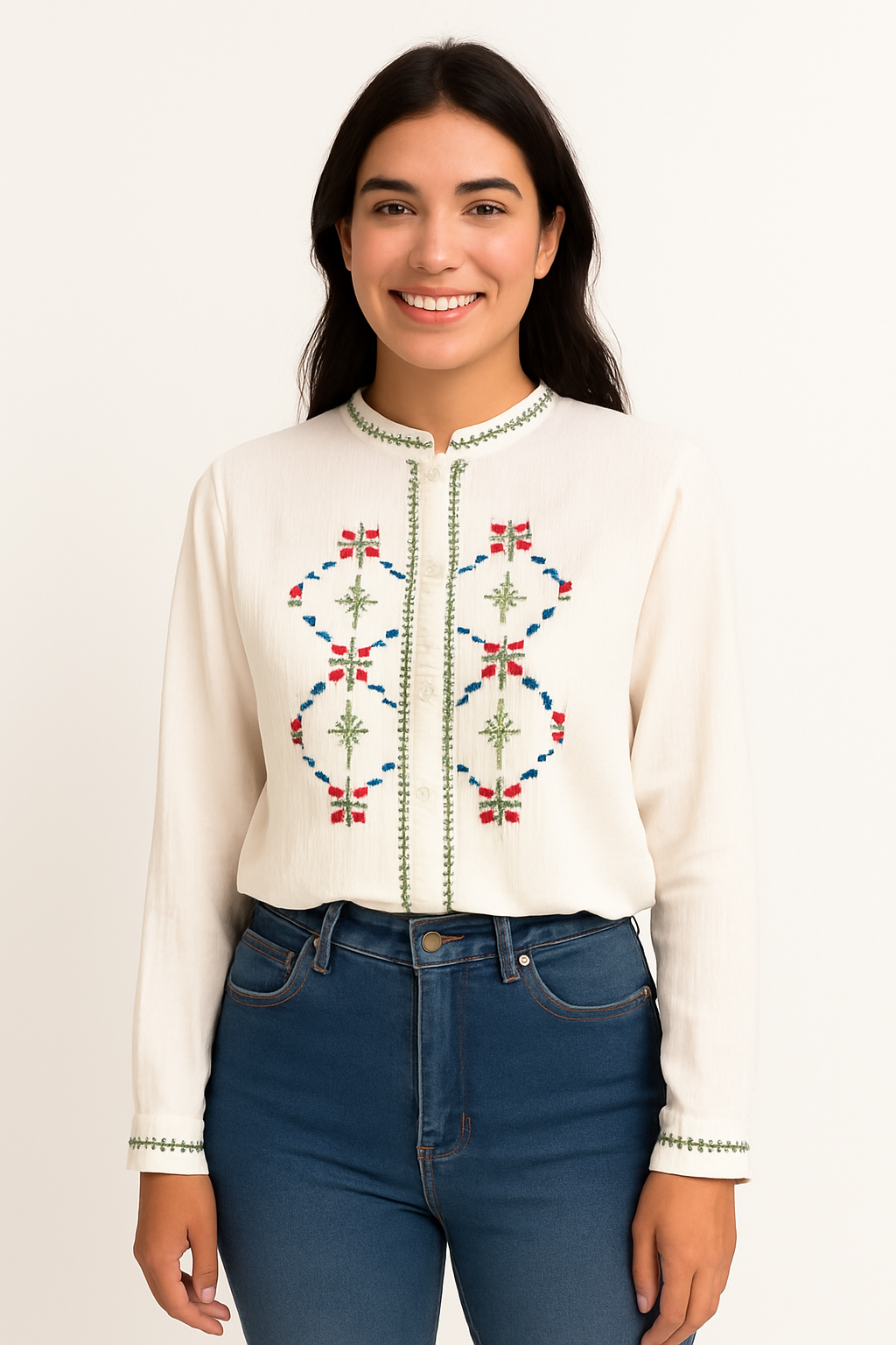 Oasis embroidered white shirt