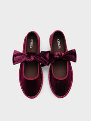 Bailarinas Velvet Burgundy