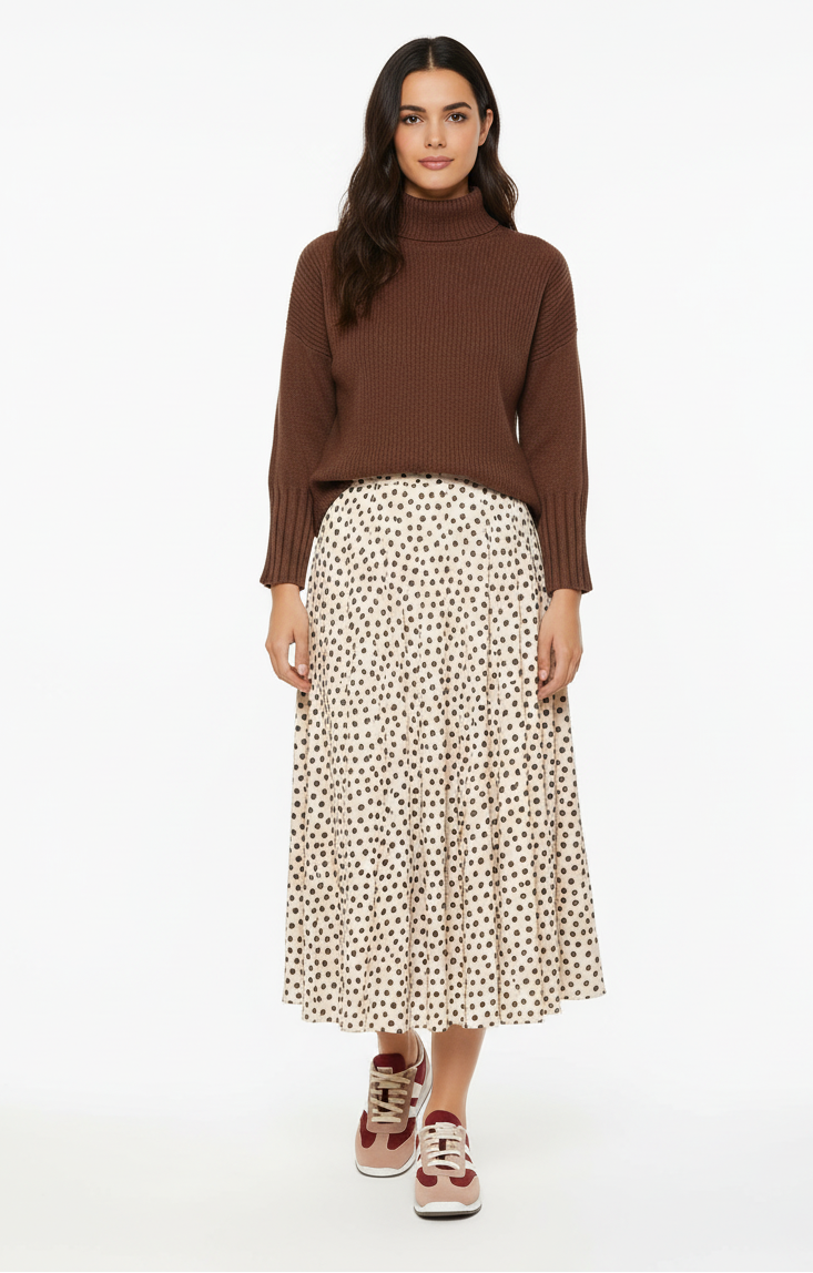 Falda midi Luna Vainilla