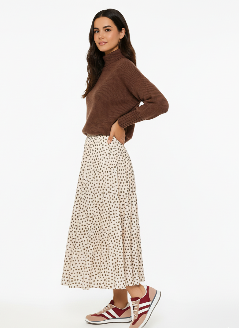 Falda midi Luna Vainilla