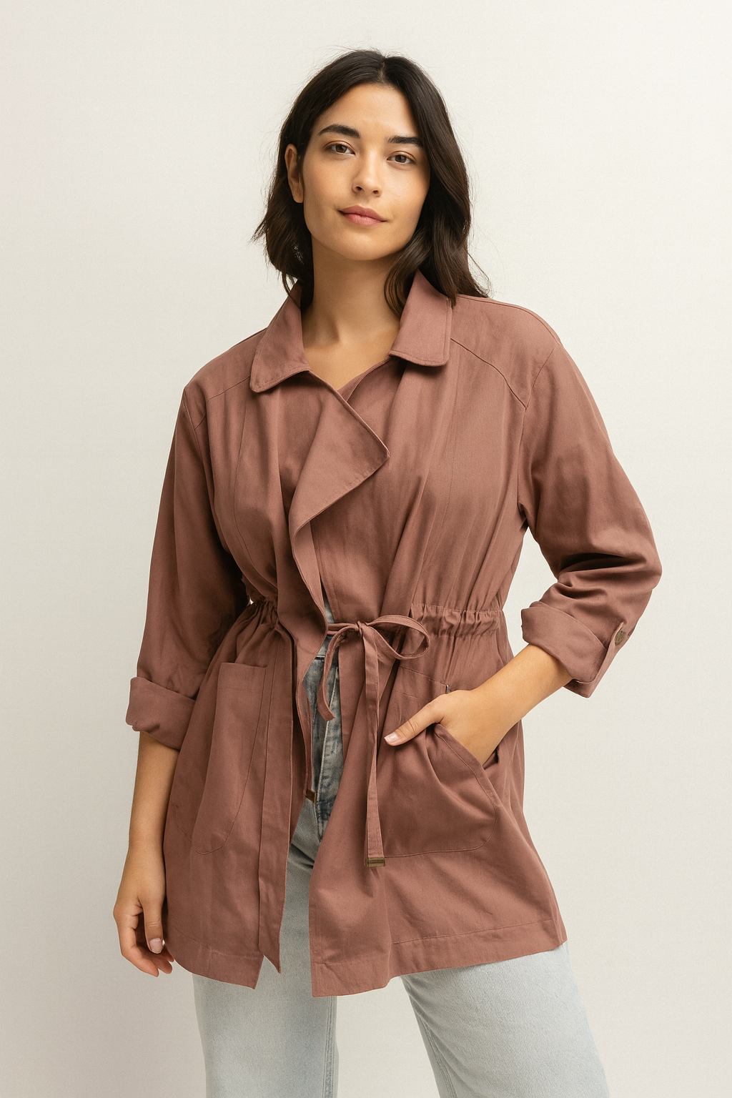 Baro beige safari trench coat