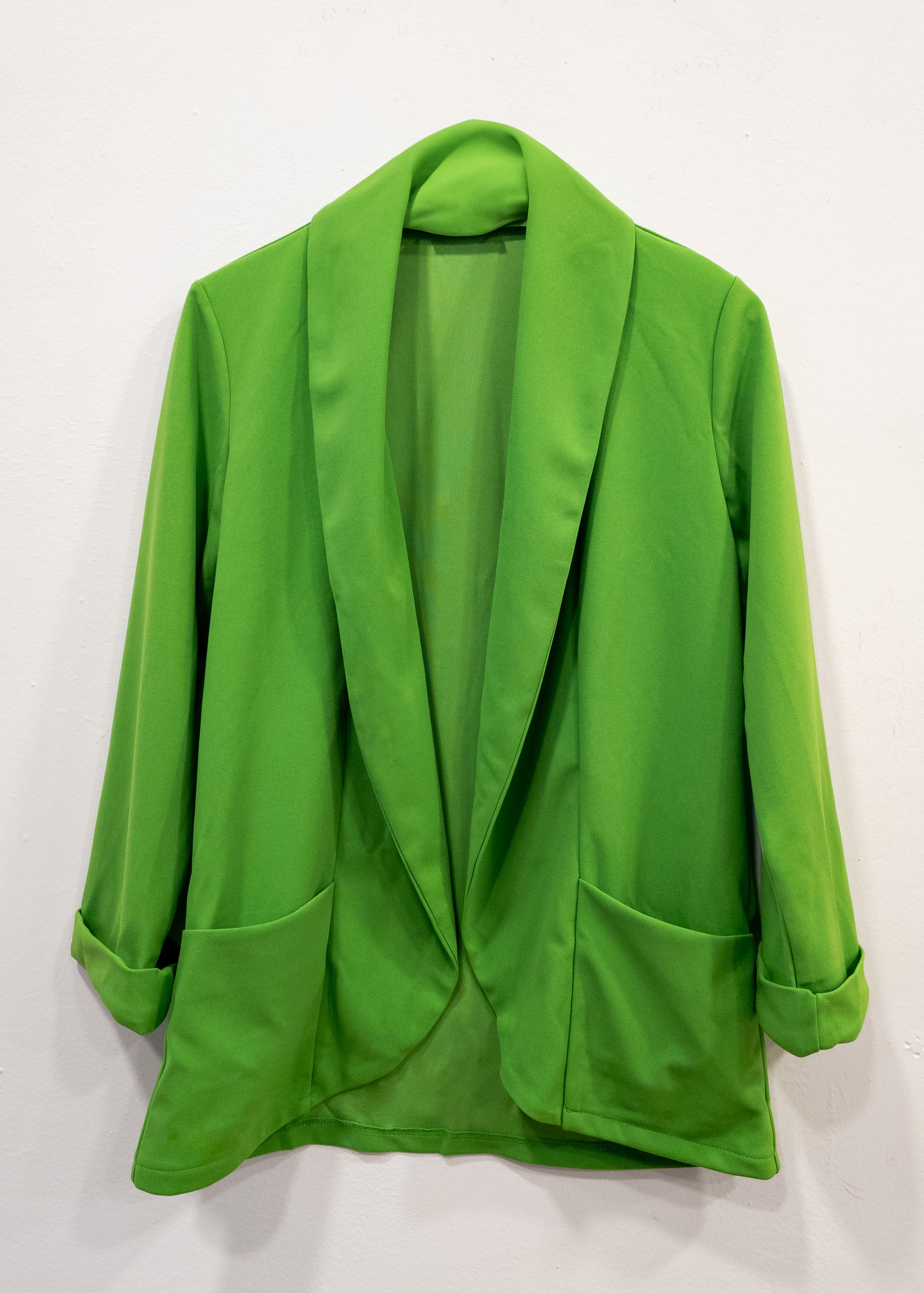 Grass green fluid blazer