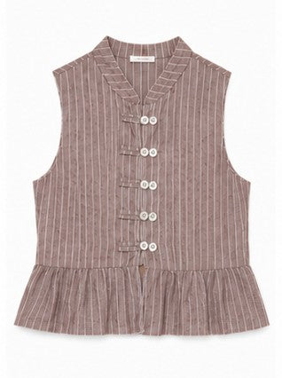 Blusa Linen Stripes Taupe